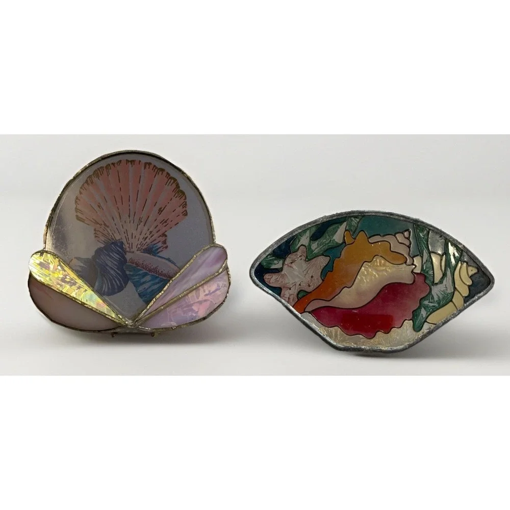 Vintage 1980's Set Of 2 Seashell Bathroom Nightlight Covers‎ 4